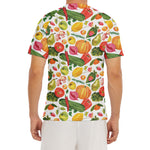 Vegan Fruits And Vegetables Print Men's Short Sleeve Rash Guard