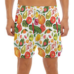 Vegan Fruits And Vegetables Print Men's Split Running Shorts