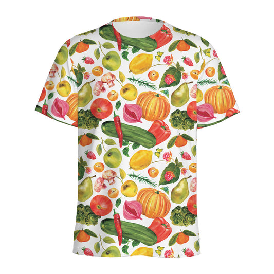 Vegan Fruits And Vegetables Print Men's Sports T-Shirt