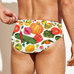 Vegan Fruits And Vegetables Print Men's Swim Briefs
