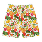 Vegan Fruits And Vegetables Print Men's Swim Trunks