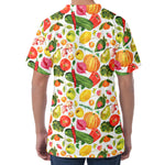 Vegan Fruits And Vegetables Print Men's Velvet T-Shirt