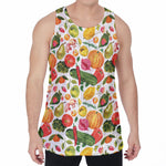 Vegan Fruits And Vegetables Print Men's Velvet Tank Top