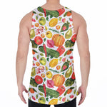 Vegan Fruits And Vegetables Print Men's Velvet Tank Top