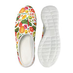Vegan Fruits And Vegetables Print Mesh Casual Shoes