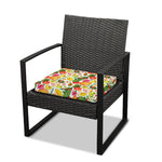 Vegan Fruits And Vegetables Print Outdoor Seat Cushion Cover