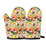 Vegan Fruits And Vegetables Print Oven Mitts
