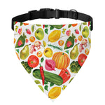 Vegan Fruits And Vegetables Print Over The Collar Dog Bandana