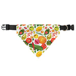 Vegan Fruits And Vegetables Print Over The Collar Dog Bandana