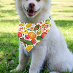 Vegan Fruits And Vegetables Print Over The Collar Dog Bandana