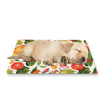 Vegan Fruits And Vegetables Print Pet Cooling Mat Cover