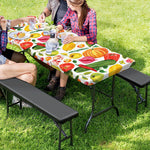 Vegan Fruits And Vegetables Print Picnic Table Cover