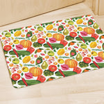 Vegan Fruits And Vegetables Print Polyester Doormat