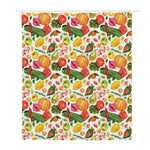 Vegan Fruits And Vegetables Print Polyester Shower Curtain