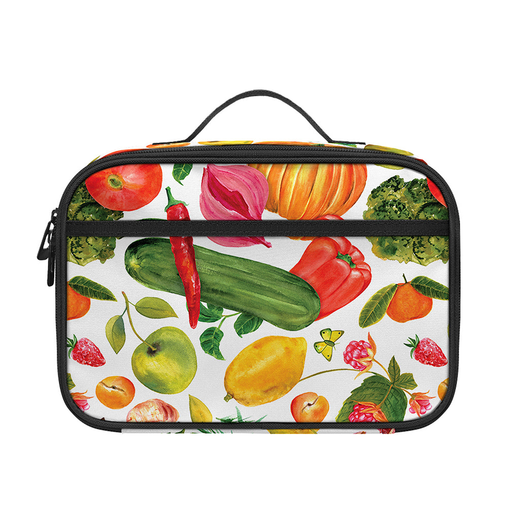 Vegan Fruits And Vegetables Print Portable Lunch Bag