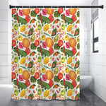 Vegan Fruits And Vegetables Print Premium Shower Curtain