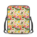 Vegan Fruits And Vegetables Print Rectangular Crossbody Bag
