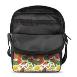 Vegan Fruits And Vegetables Print Rectangular Crossbody Bag