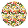 Vegan Fruits And Vegetables Print Round Blanket