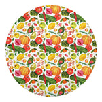 Vegan Fruits And Vegetables Print Round Blanket