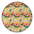 Vegan Fruits And Vegetables Print Round Floor Mat