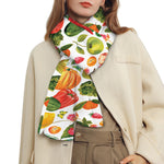 Vegan Fruits And Vegetables Print Scarf