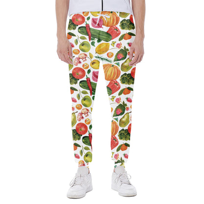 Vegan Fruits And Vegetables Print Scuba Joggers