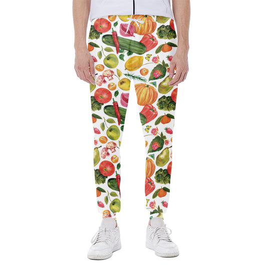 Vegan Fruits And Vegetables Print Scuba Joggers