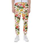 Vegan Fruits And Vegetables Print Scuba Joggers