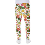 Vegan Fruits And Vegetables Print Scuba Joggers