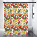 Vegan Fruits And Vegetables Print Shower Curtain