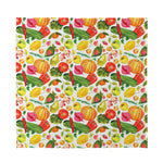 Vegan Fruits And Vegetables Print Silk Bandana
