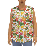 Vegan Fruits And Vegetables Print Sleeveless Baseball Jersey