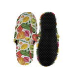 Vegan Fruits And Vegetables Print Slippers