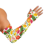 Vegan Fruits And Vegetables Print Sun Protection Arm Sleeves