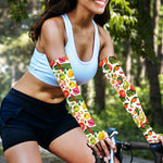 Vegan Fruits And Vegetables Print Sun Protection Arm Sleeves