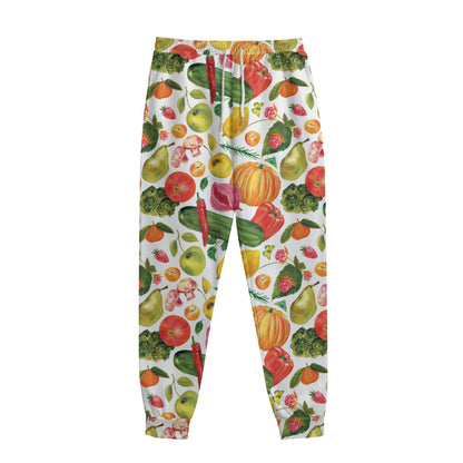 Vegan Fruits And Vegetables Print Sweatpants