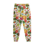 Vegan Fruits And Vegetables Print Sweatpants