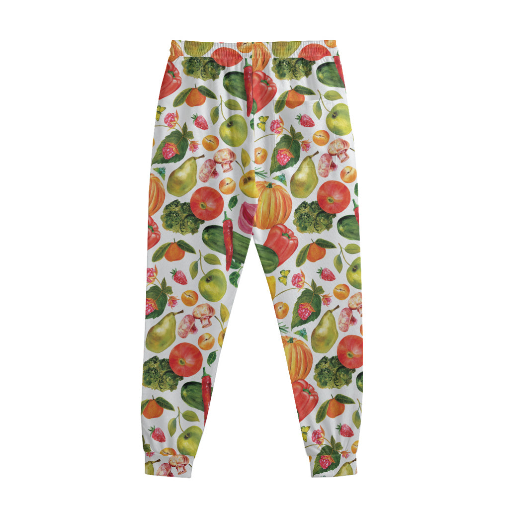 Vegan Fruits And Vegetables Print Sweatpants