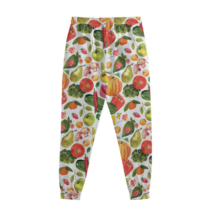 Vegan Fruits And Vegetables Print Sweatpants