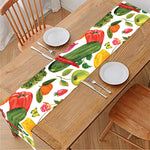 Vegan Fruits And Vegetables Print Table Runner