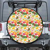 Vegan Fruits And Vegetables Print Tire Cover