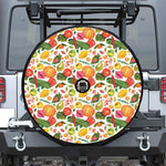 Vegan Fruits And Vegetables Print Tire Cover With Camera Hole