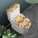 Vegan Fruits And Vegetables Print Toilet Lid And Tank Cover Set