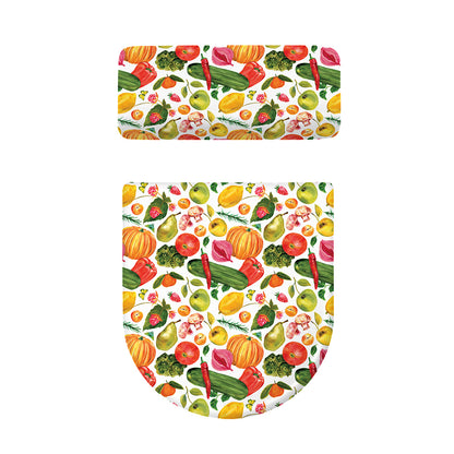 Vegan Fruits And Vegetables Print Toilet Lid And Tank Cover Set