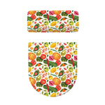 Vegan Fruits And Vegetables Print Toilet Lid And Tank Cover Set