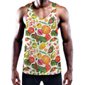 Vegan Fruits And Vegetables Print Men's Workout Tank Top