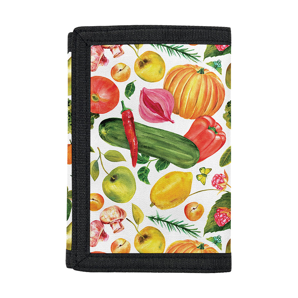 Vegan Fruits And Vegetables Print Trifold Wallet