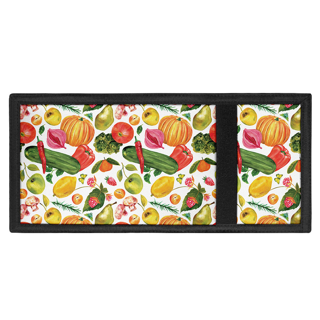 Vegan Fruits And Vegetables Print Trifold Wallet