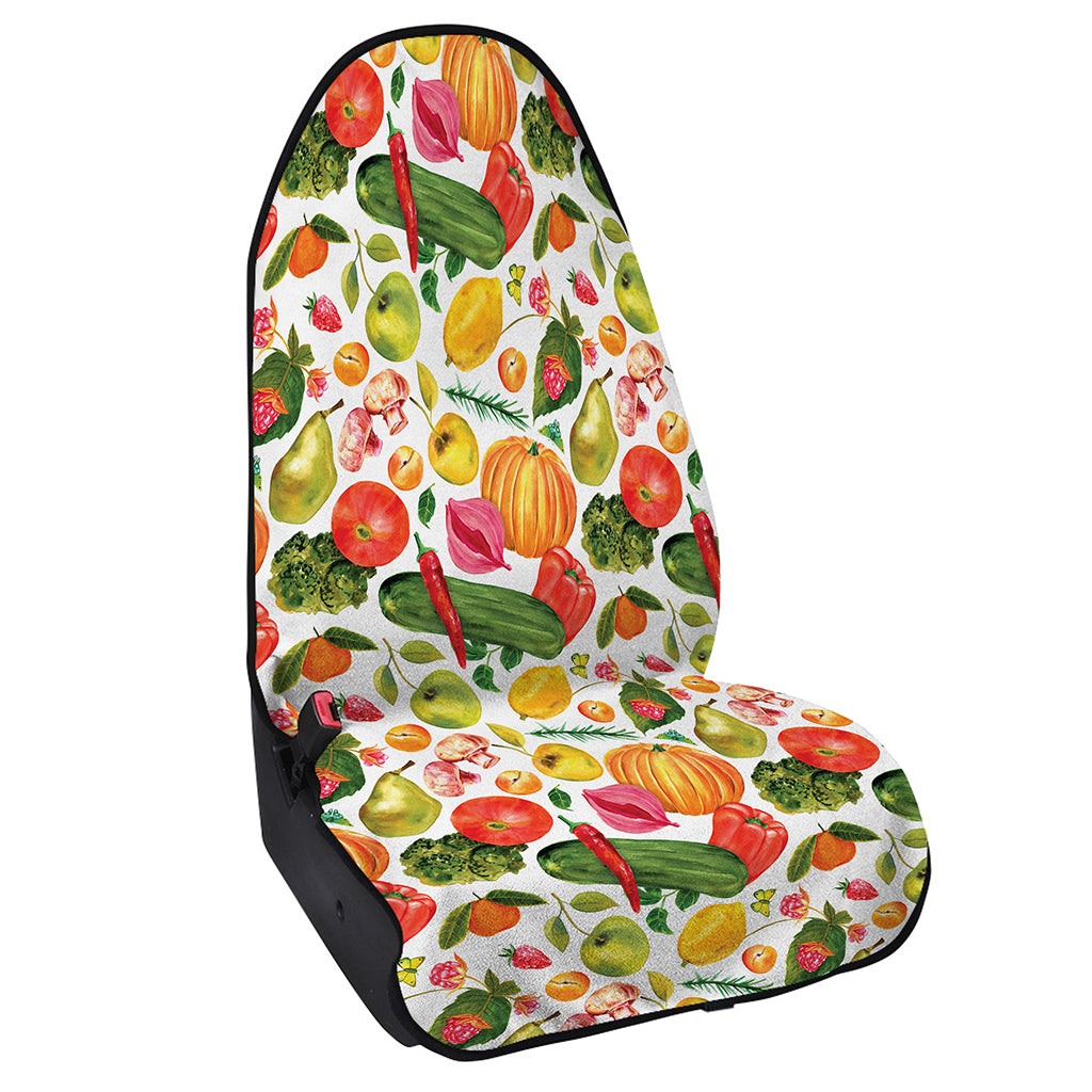 Vegan Fruits And Vegetables Print Waterproof Car Seat Cover